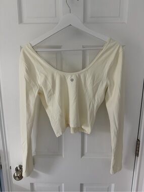 lululemon athletica Cream Long-Sleeve Off-Shoulder Crop Top